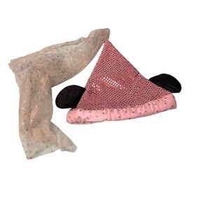 Disney Pink Sequin Hat with Scarf